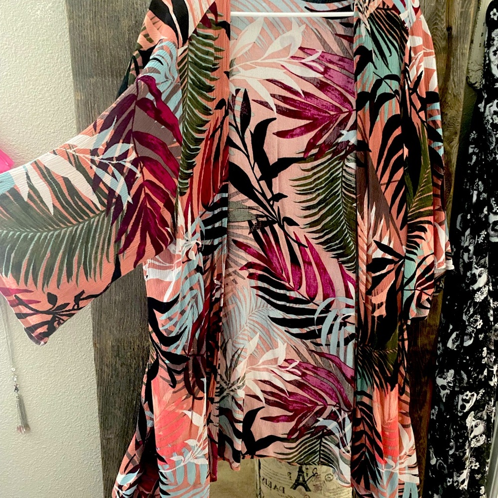 Palm leaf cardigan